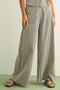 Striped Pattern Wide Leg Trouser | Black