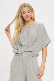 Striped Print Top with Crossover Front Detail-New Arrival-Reneecollection-Small-WHITE/BLACK-Urbanheer