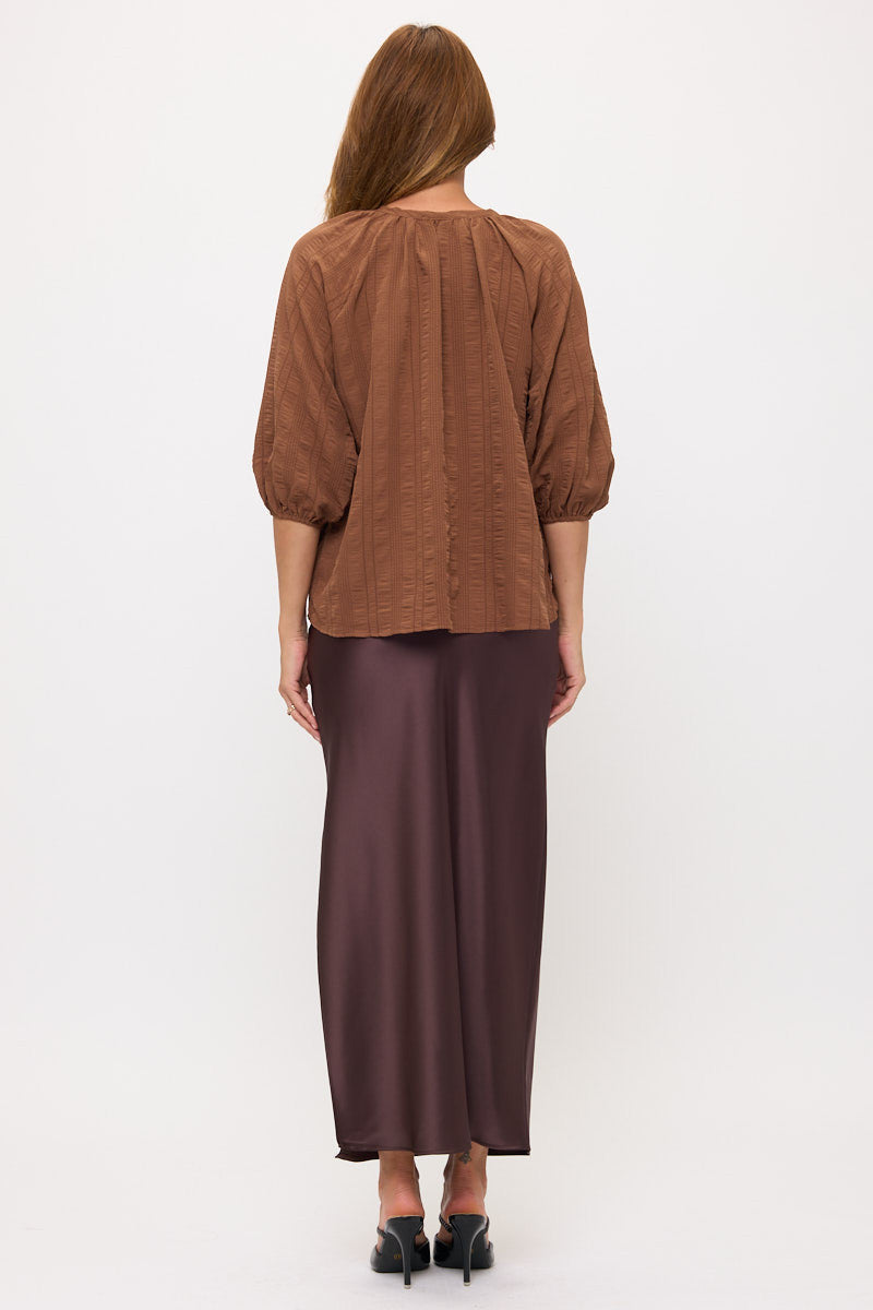 Striped Puff Sleeve Top-3