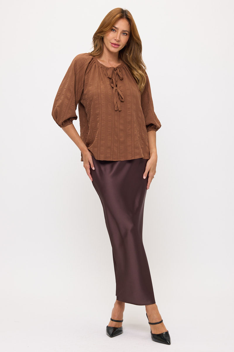 Striped Puff Sleeve Top-5