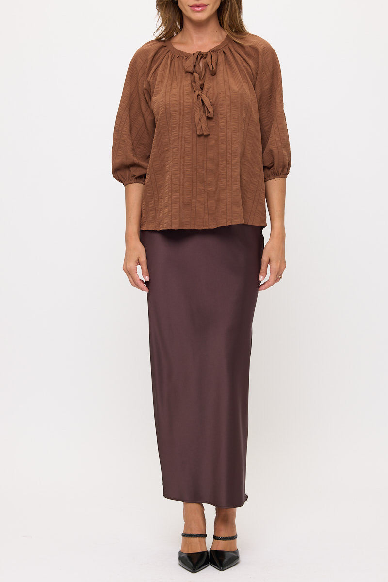 Striped Puff Sleeve Top-6