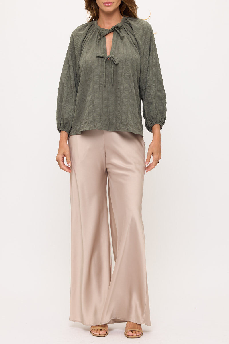 Striped Puff Sleeve Top-4