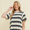 Striped Short Sleeve Midi Dress Navy-Dress-Cloud Ten-S-Navy-Urbanheer