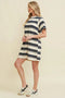 Striped Short Sleeve Midi Dress Navy-Dress-Cloud Ten-S-Navy-Urbanheer
