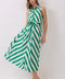 Striped Sleeveless Collared Midi Shirt Dress