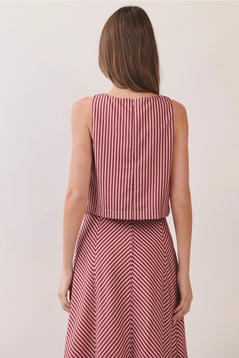 Striped Sleeveless Crop Top