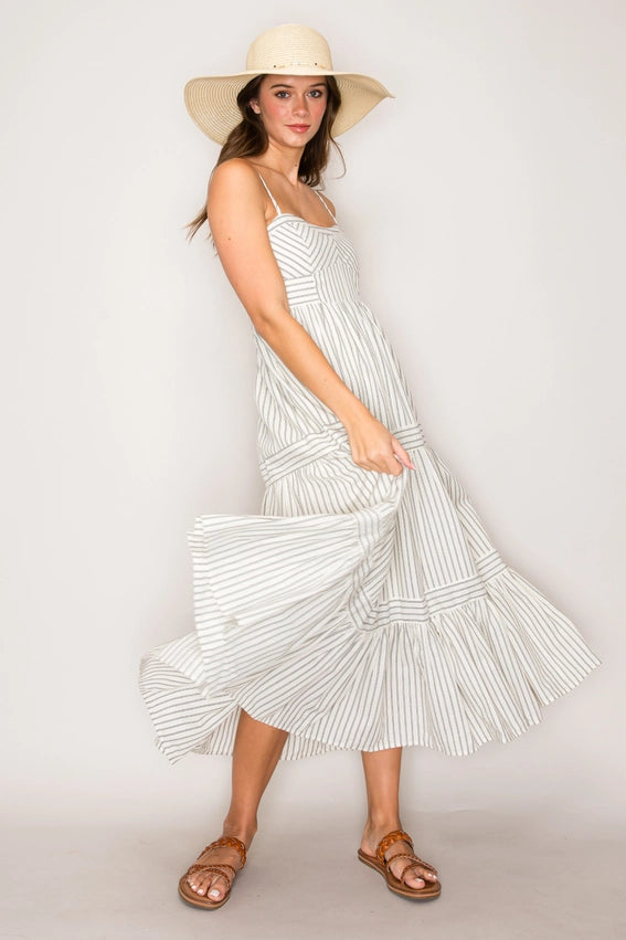 Striped Sleeveless Dress-Dress-Curds and Whey-XS-CREAM-Urbanheer