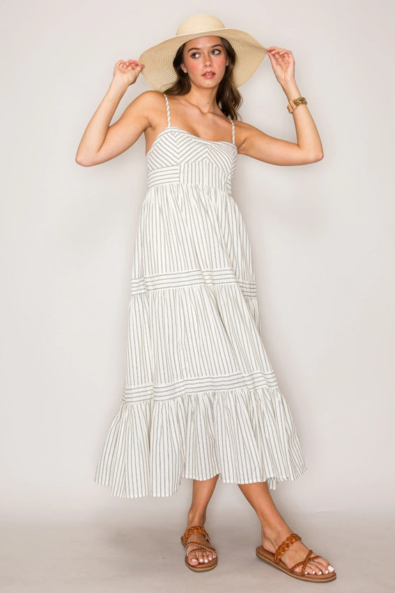 Striped Sleeveless Dress-Dress-Curds and Whey-XS-CREAM-Urbanheer