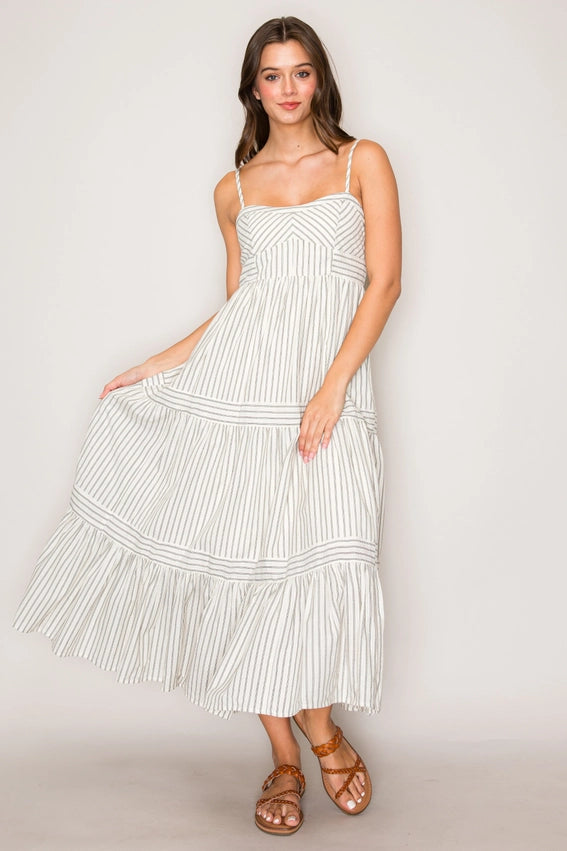 Striped Sleeveless Dress-Dress-Curds and Whey-XS-CREAM-Urbanheer
