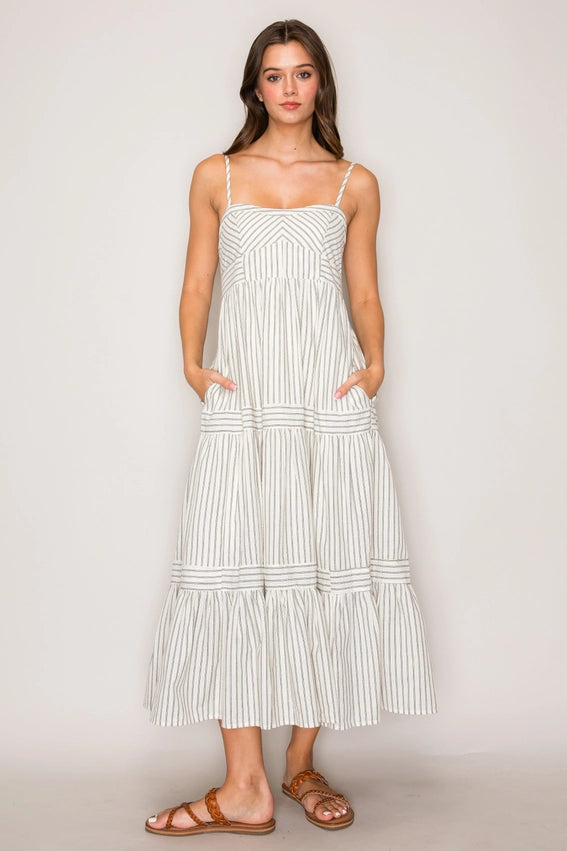 Striped Sleeveless Dress-Dress-Curds and Whey-XS-CREAM-Urbanheer