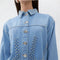 Studded Jean Jacket-Jacket-NOCTURNE-XS-Ice Blue-Urbanheer