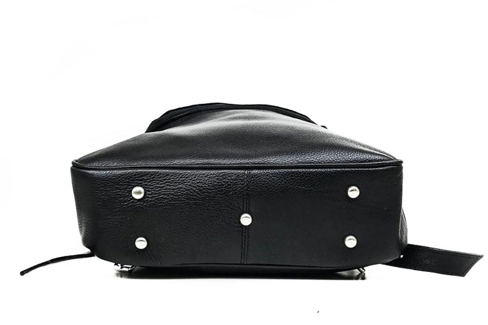 Student Leather Backpack Black-Backpack-Belle & Bloom-12 x 4 x 14 in (30.5 x 10.2 x 35.6 cm)-Urbanheer