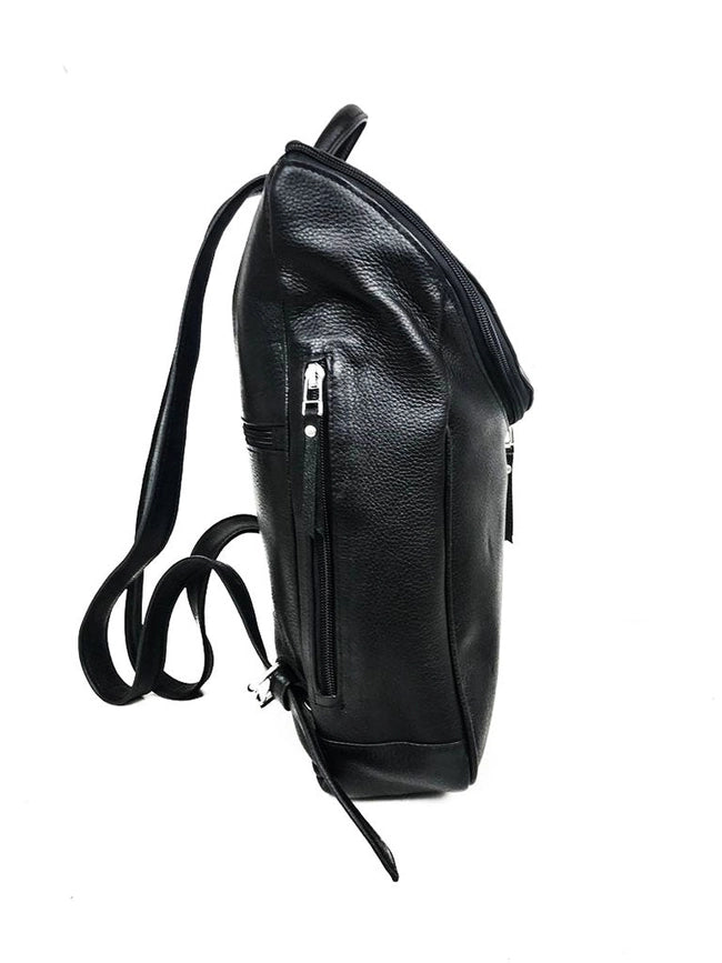 Student Leather Backpack Black-Backpack-Belle & Bloom-12 x 4 x 14 in (30.5 x 10.2 x 35.6 cm)-Urbanheer
