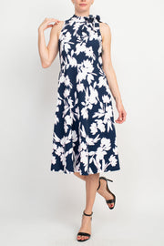 Studio One Floral Cotton Dress-MISSY CASUAL DRESS-SANDRA DARREN-NAVY-6-Urbanheer
