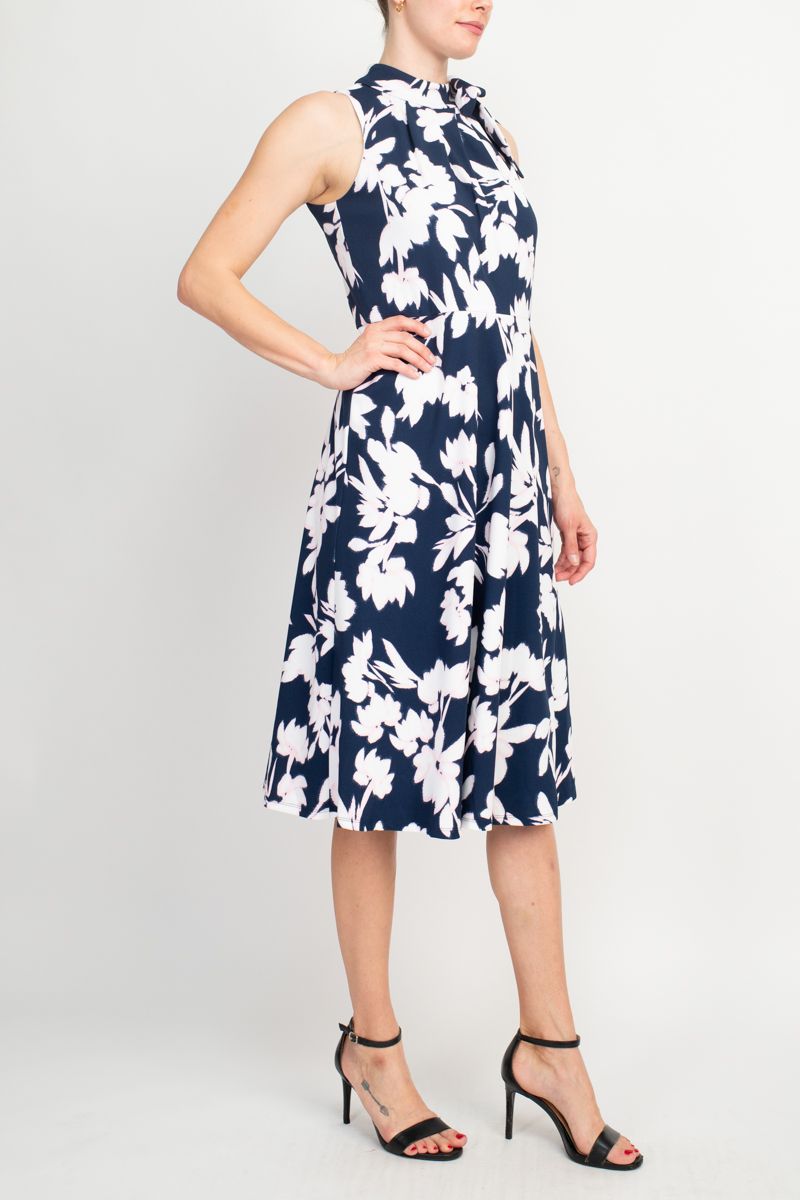 Studio One Floral Cotton Dress-MISSY CASUAL DRESS-SANDRA DARREN-NAVY-6-Urbanheer