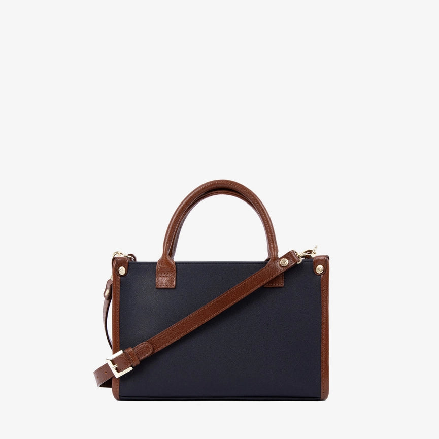 Sublime Handbag-Bag-Cavalinho Canada & USA-* 10.2in x 3.9in x 7.1in * 26.0cm x 10.0cm x 18.0cm-Navy / White / Brown-Urbanheer