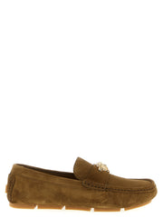 Suede Driver Loafers with Metal Detail
