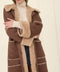 Suede Faux Fur Lined Long Coat