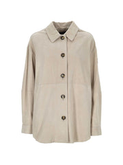 Suede Leather Button Jacket for Comfort