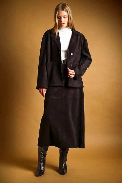 Suede Oversized Blazer