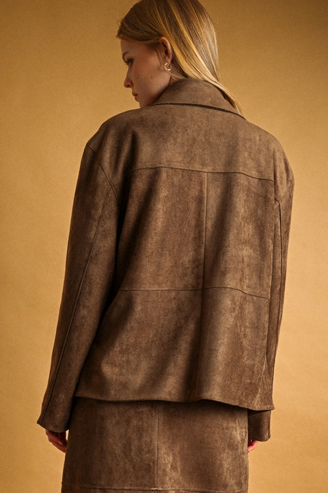Suede Oversized Blazer