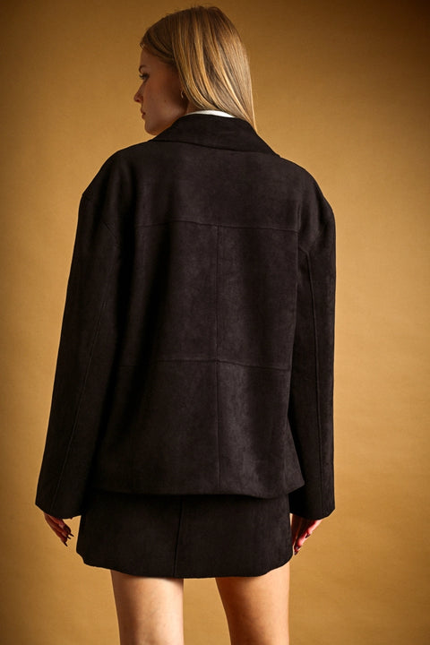 Suede Oversized Blazer