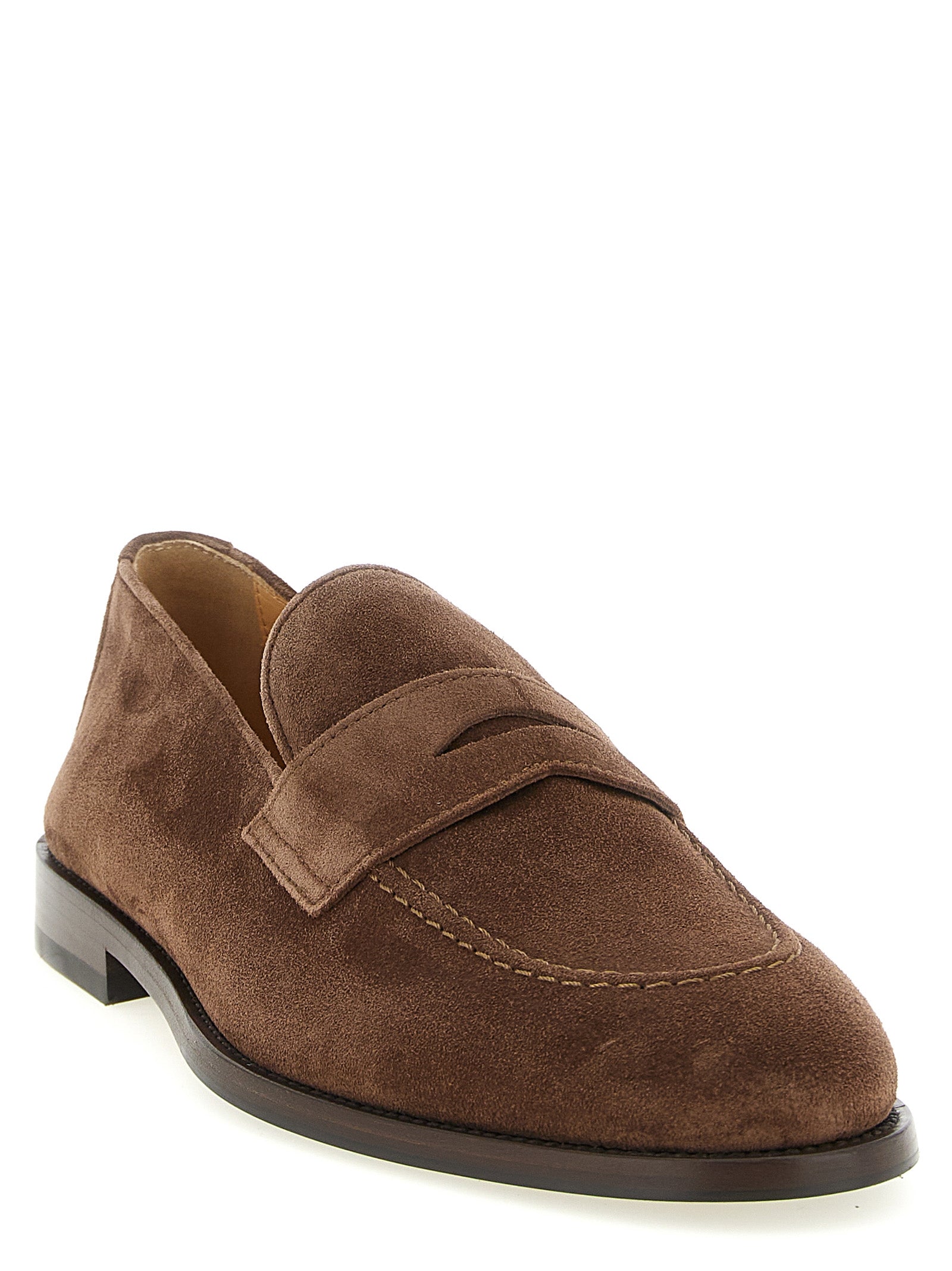 Suede Penny Loafers with Leather Sole