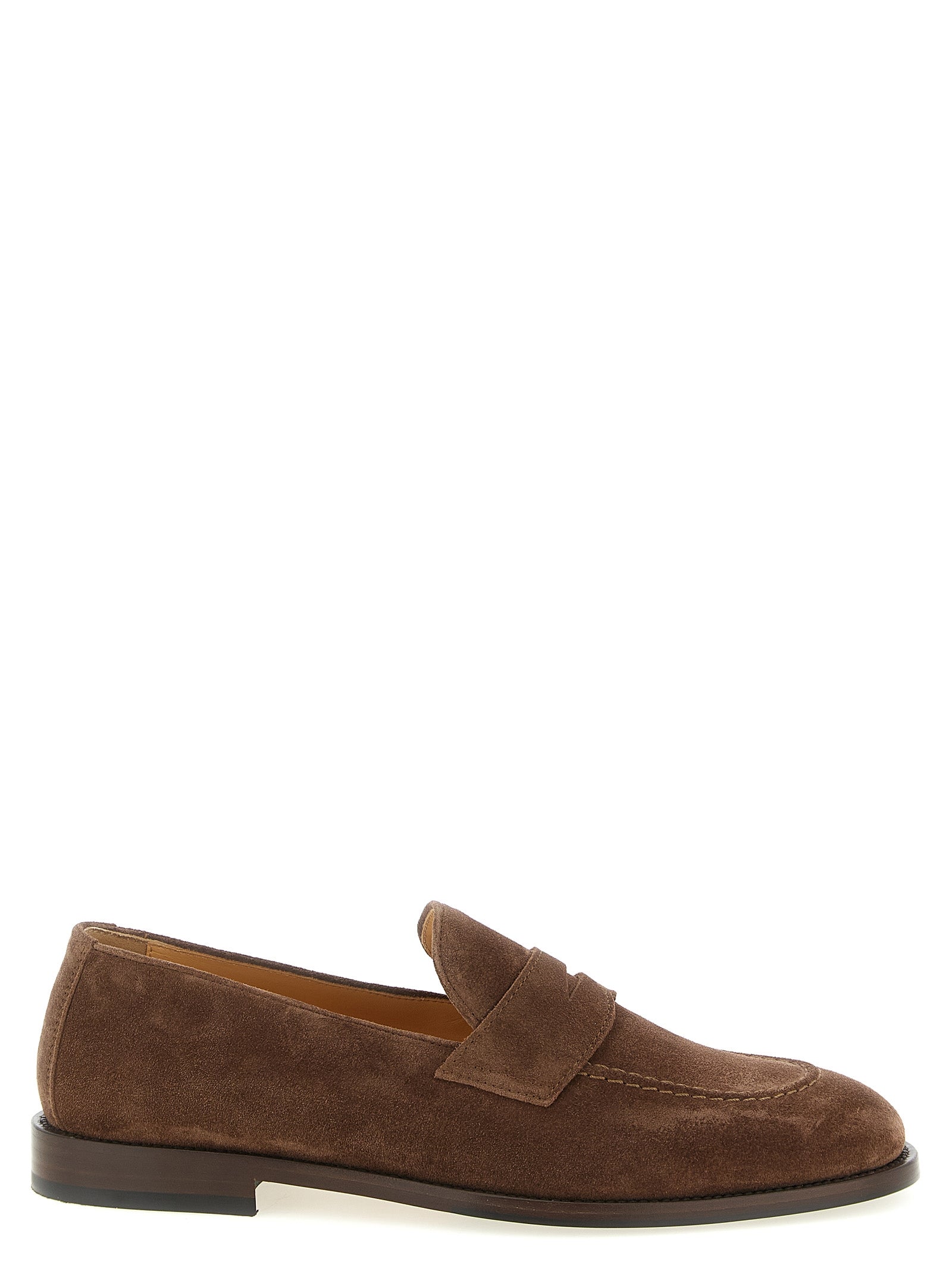 Suede Penny Loafers with Leather Sole