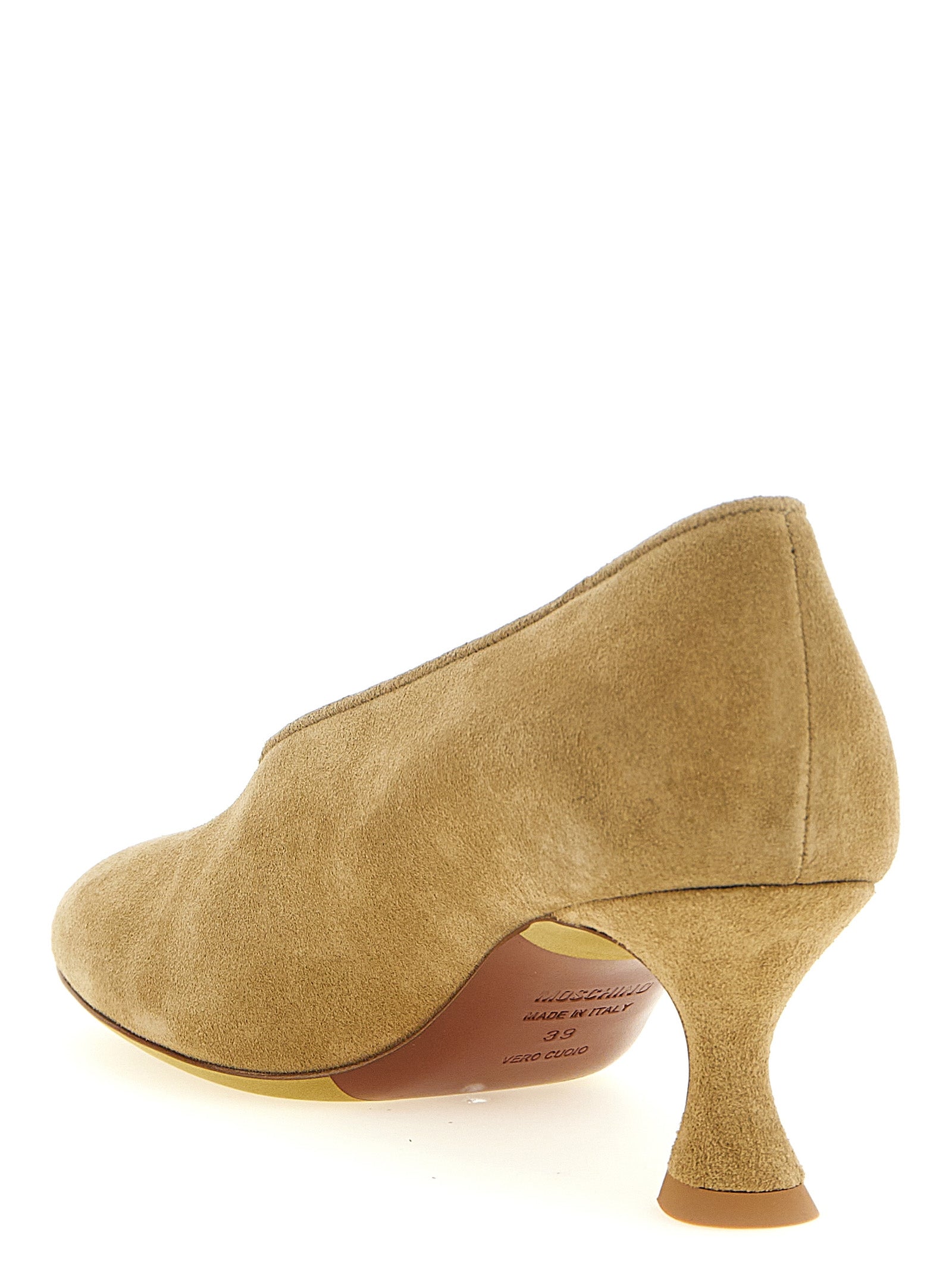 Suede Pumps with Spool Heel