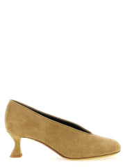 Suede Pumps with Spool Heel