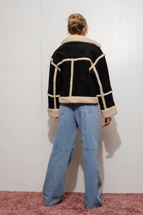 Suede Shearling Jacket-Jacket-Pretty Garbage-S-Black-Urbanheer