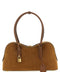 Suede Shoulder Bag with Breathable Hemp Lining