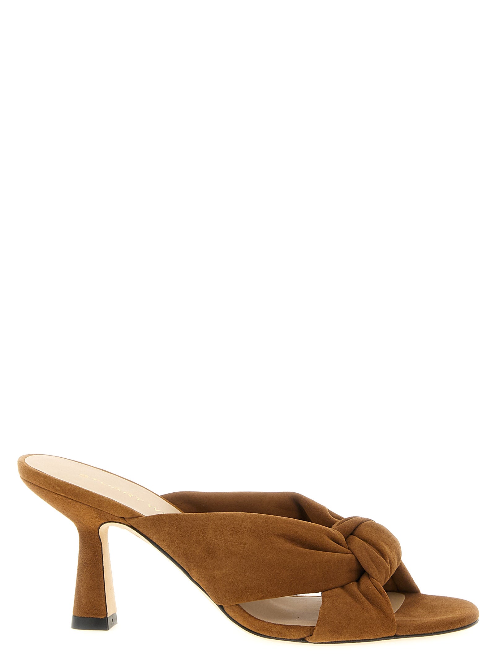 Suede Soplaya Slides with Knot Detail