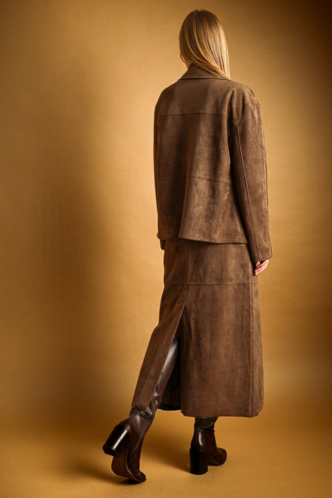 Suede Straight Skirt
