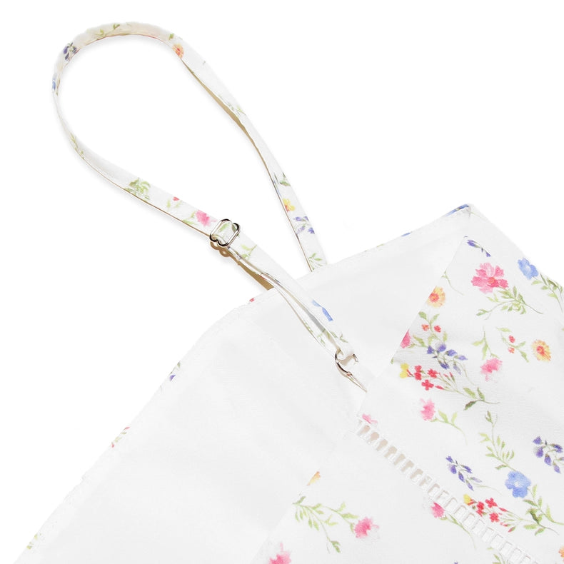 Summer Sexy Floral Print Cinched Waist Strap Maxi Dress-Dress-Rosa Clothing-XS-White-Urbanheer