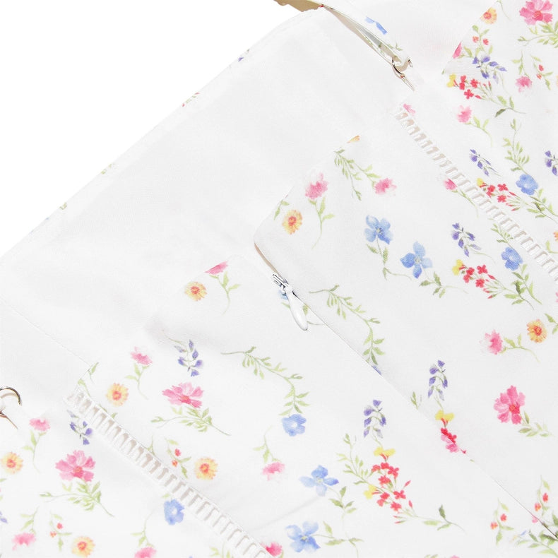 Summer Sexy Floral Print Cinched Waist Strap Maxi Dress-Dress-Rosa Clothing-XS-White-Urbanheer