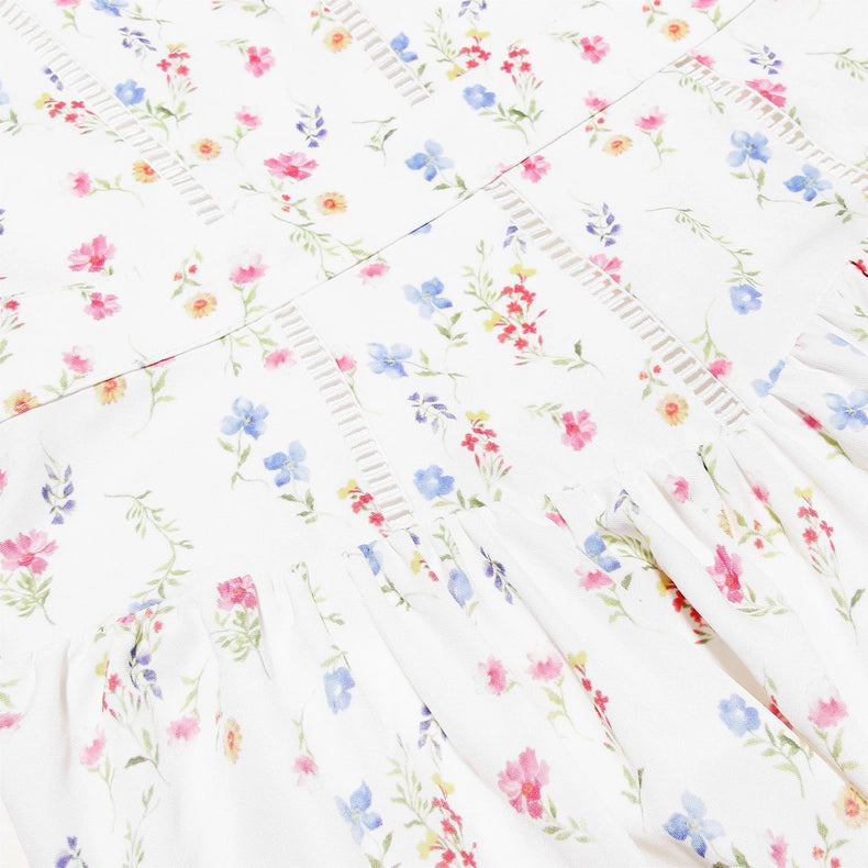Summer Sexy Floral Print Cinched Waist Strap Maxi Dress-Dress-Rosa Clothing-XS-White-Urbanheer