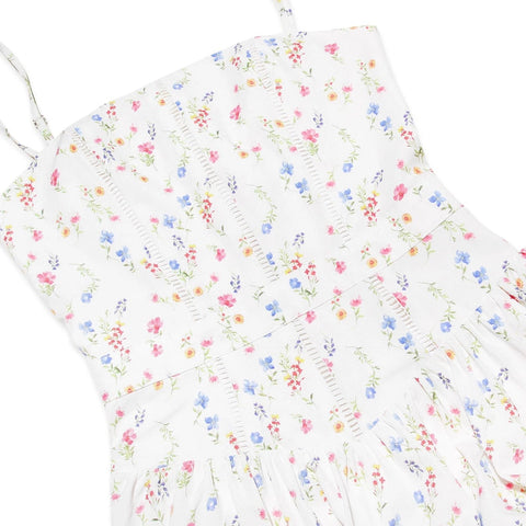 Summer Sexy Floral Print Cinched Waist Strap Maxi Dress-Dress-Rosa Clothing-XS-White-Urbanheer
