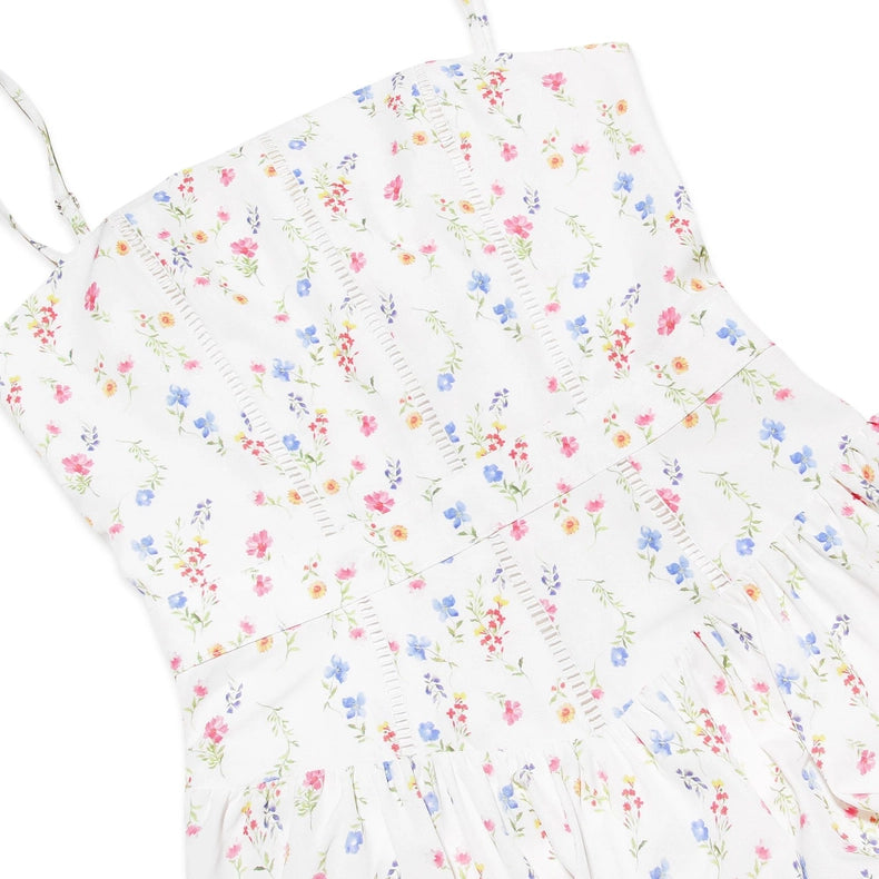 Summer Sexy Floral Print Cinched Waist Strap Maxi Dress-Dress-Rosa Clothing-XS-White-Urbanheer