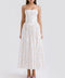 Summer Sexy Floral Print Cinched Waist Strap Maxi Dress-Dress-Rosa Clothing-XS-White-Urbanheer