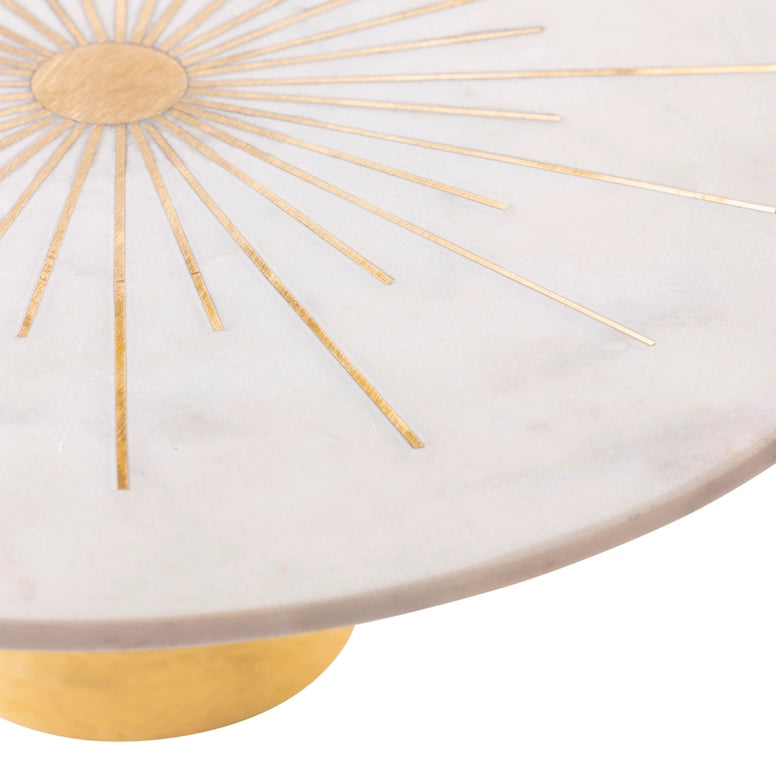 Sunshine Marble Cake Stand, 12"-Cake Stand-GAURI KOHLI-12.0" x 12.0"-Urbanheer