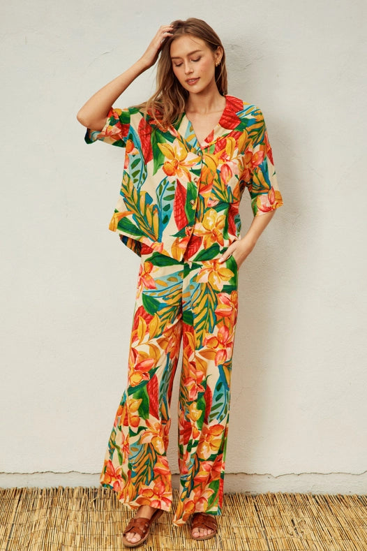 Super Bloom Wide Leg Pull On Pants-Pants-Dress Forum-S-BOTANICAL GARDEN-Urbanheer