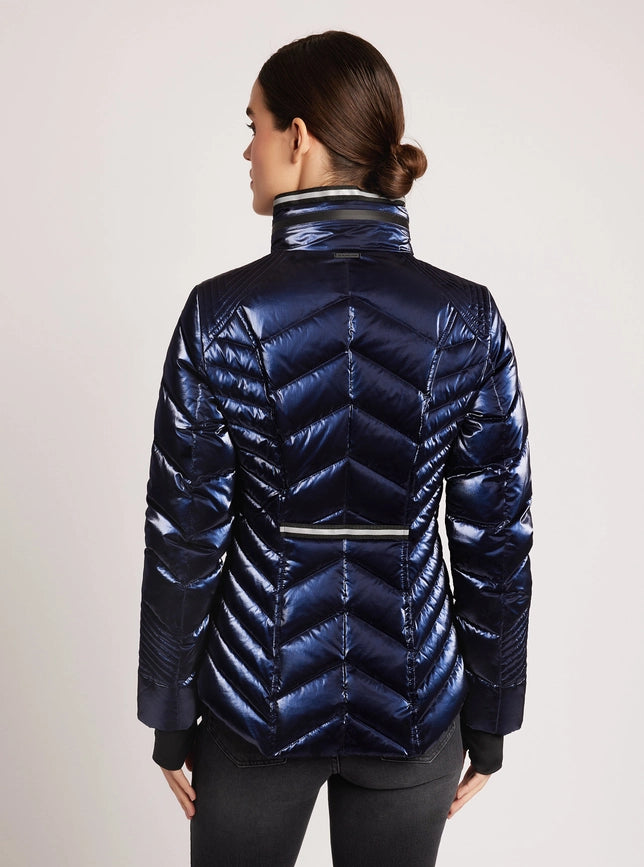 Super Hero Puffer with Reflective Trim Dress Blues-Jacket-Blanc Noir-XS-Dress Blues-Urbanheer