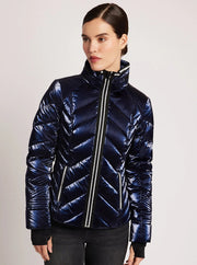 Super Hero Puffer with Reflective Trim Dress Blues-Jacket-Blanc Noir-XS-Dress Blues-Urbanheer