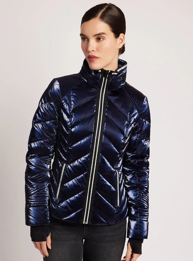 Super Hero Puffer with Reflective Trim Dress Blues-Jacket-Blanc Noir-XS-Dress Blues-Urbanheer