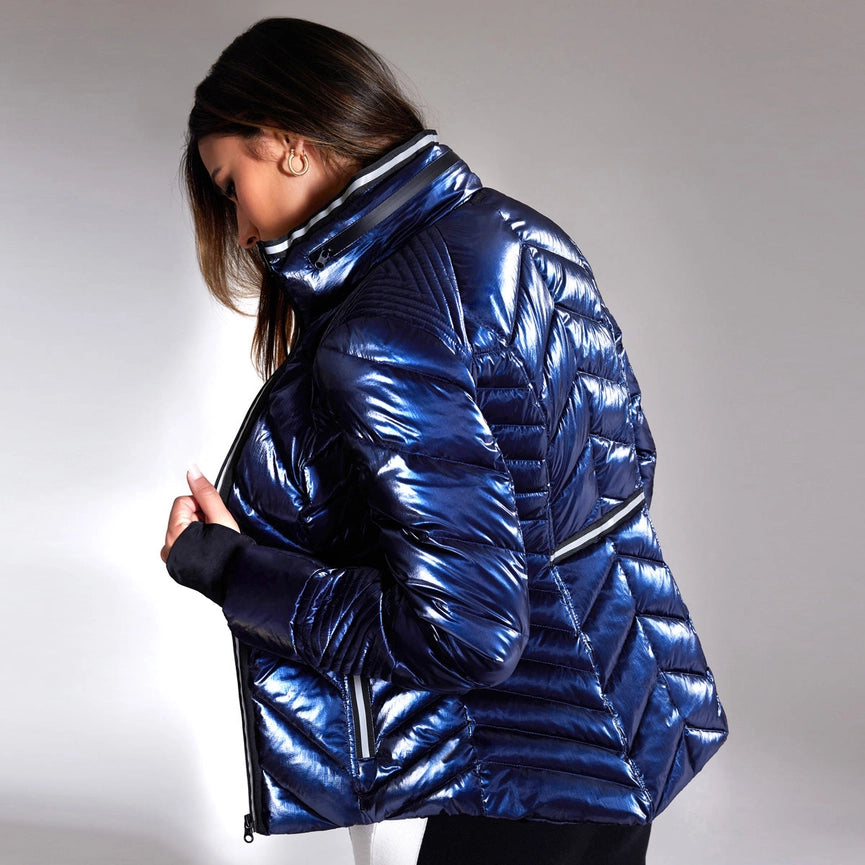 Super Hero Puffer with Reflective Trim (Jls)-Puffer Jacket-Blanc Noir-XS-Dress Blues-Urbanheer