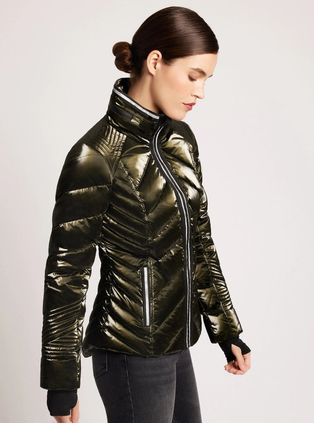 Super Hero Puffer with Reflective Trim (Jls)-Puffer Jacket-Blanc Noir-XS-Dark Forest-Urbanheer