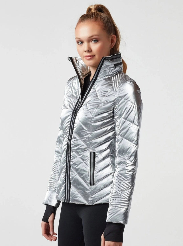 Super Hero Puffer with Reflective Trim (Jls) SILVER-Puffer Jacket-Blanc Noir-XS-SILVER-Urbanheer