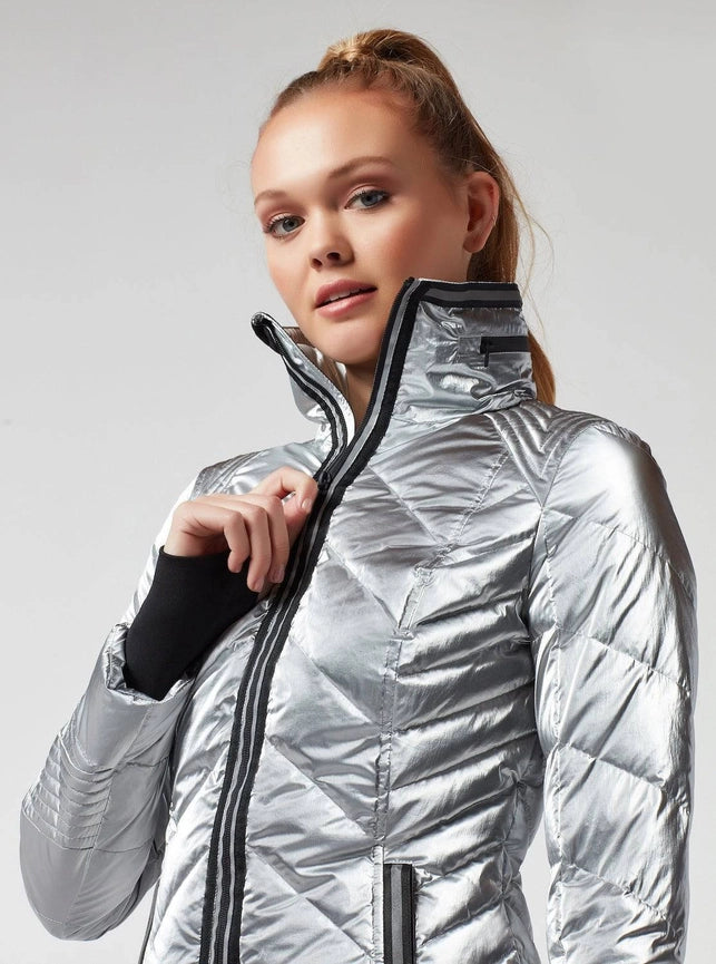 Super Hero Puffer with Reflective Trim (Jls) SILVER-Puffer Jacket-Blanc Noir-XS-SILVER-Urbanheer