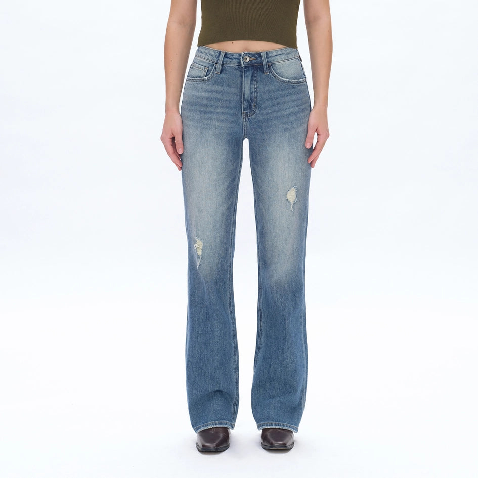 Super High Rise Bootcut Jeans with Finished Hem RETRO-Jeans-BAYEAS-24-RETRO-Urbanheer